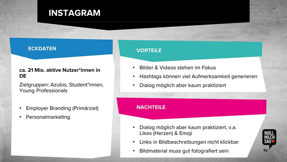 Social Media Recruiting Instagram Vor- und Nachteile