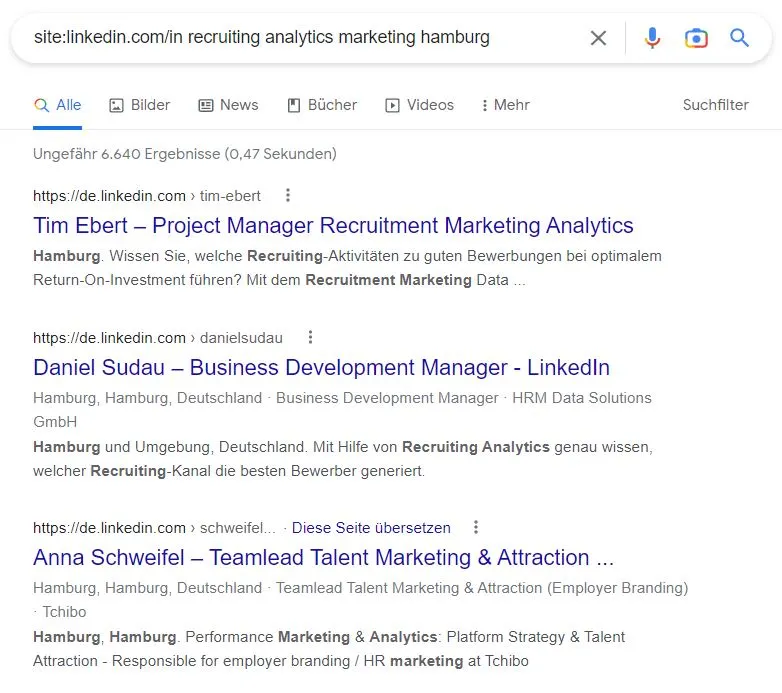 LinkedIn active sourcing per google