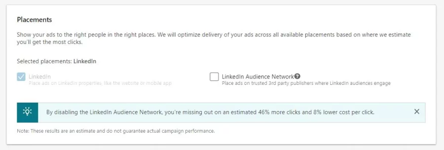 Screenshot LinkedIn: Paid Ads auf LinkedIn oder breiter gestreut?