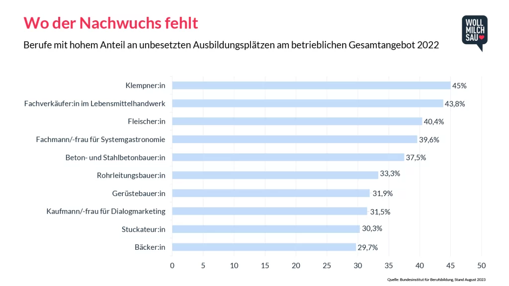 Nachwuchs fehlt Arbeitnehmermarkt Arbeitsmarktstudie 2023