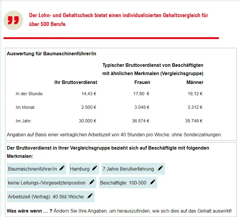 Gehaltsdatenbank lohnspiegel.de