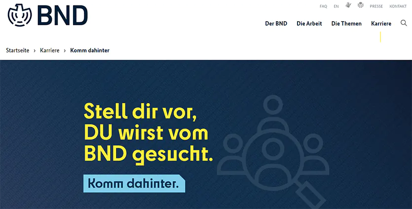 Recruiting-Kampagne des Bundesnachrichtendiensts (BND)