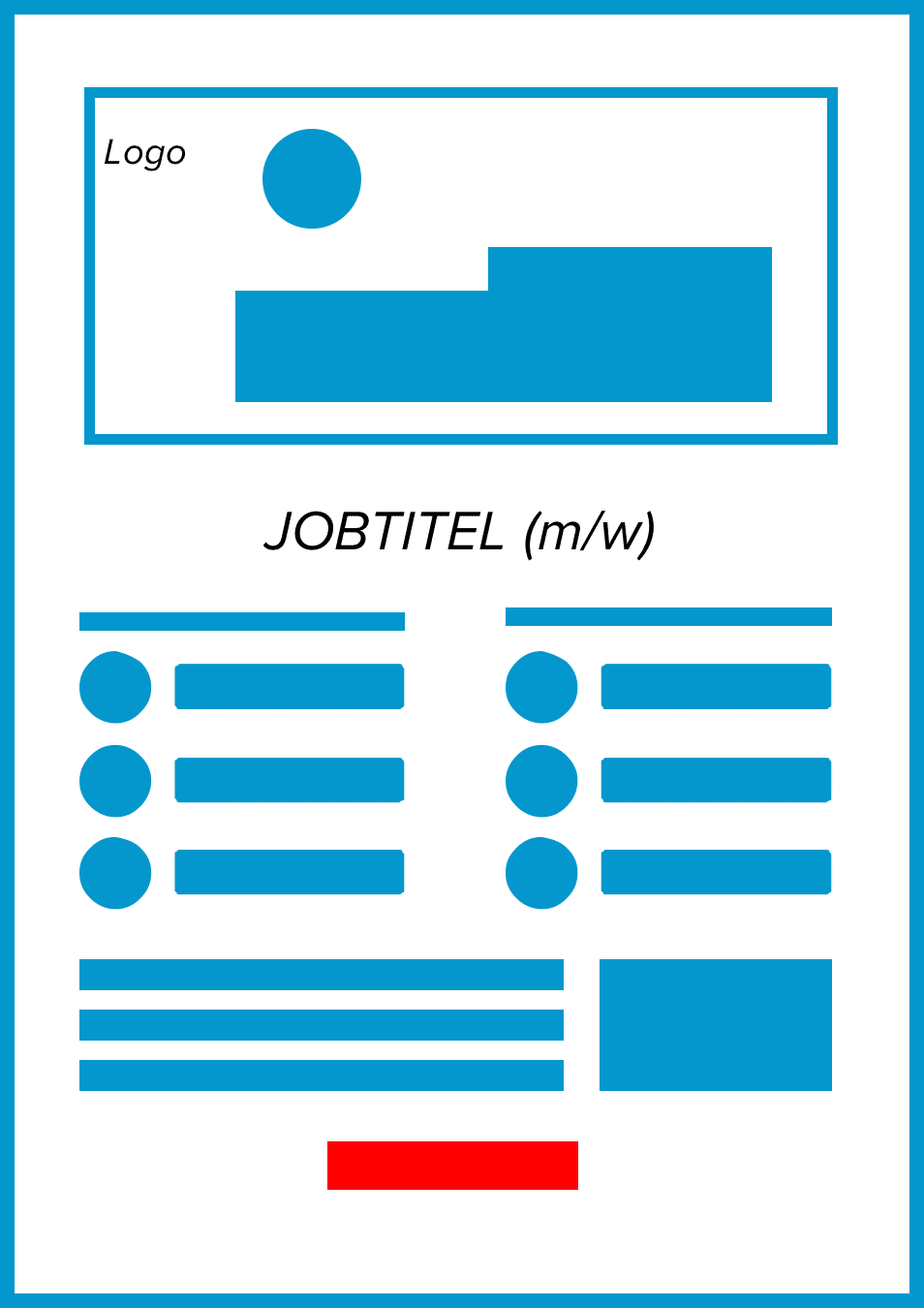 Layout einer gut lesbaren Stellenanzeige