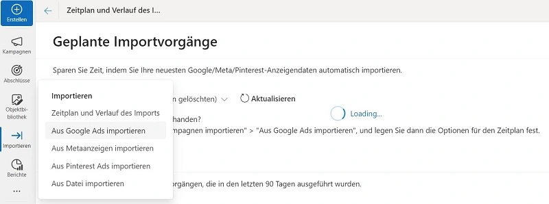 Google Ads Kampagne importieren