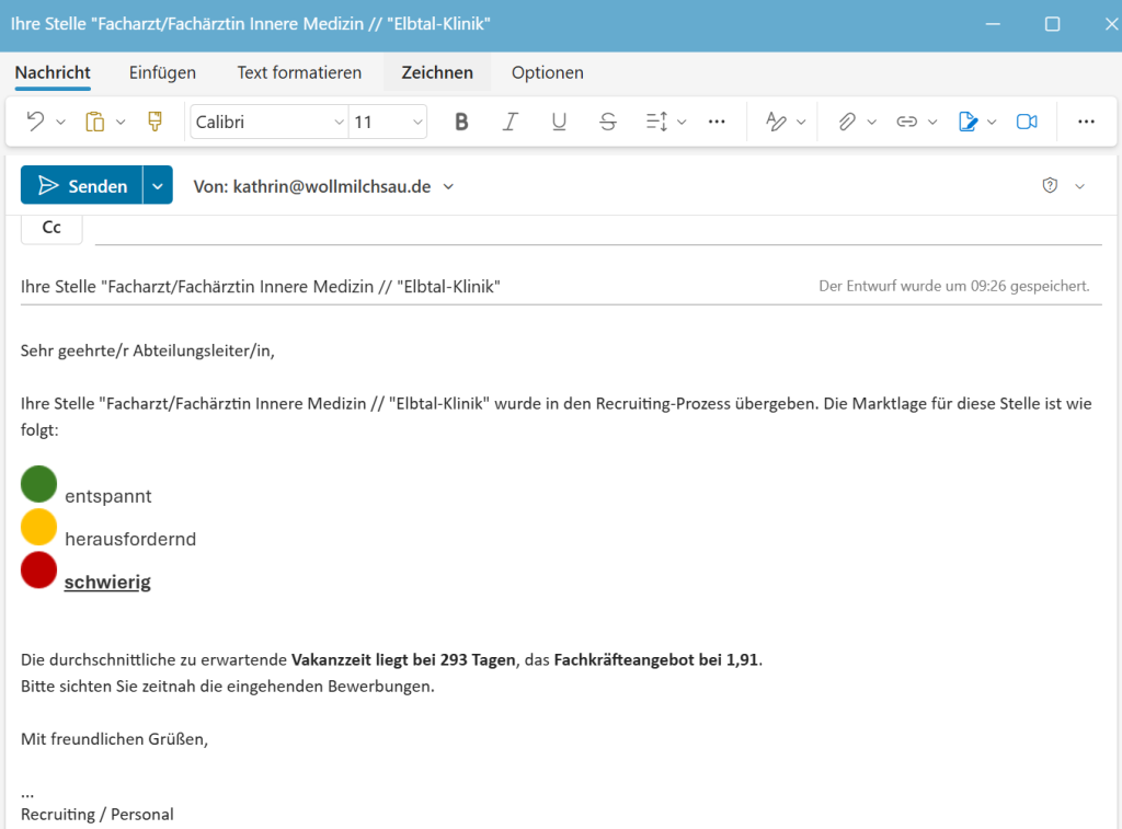 Facharzt Marktdaten Elbtal-Klinik Recruiting Business Partnering